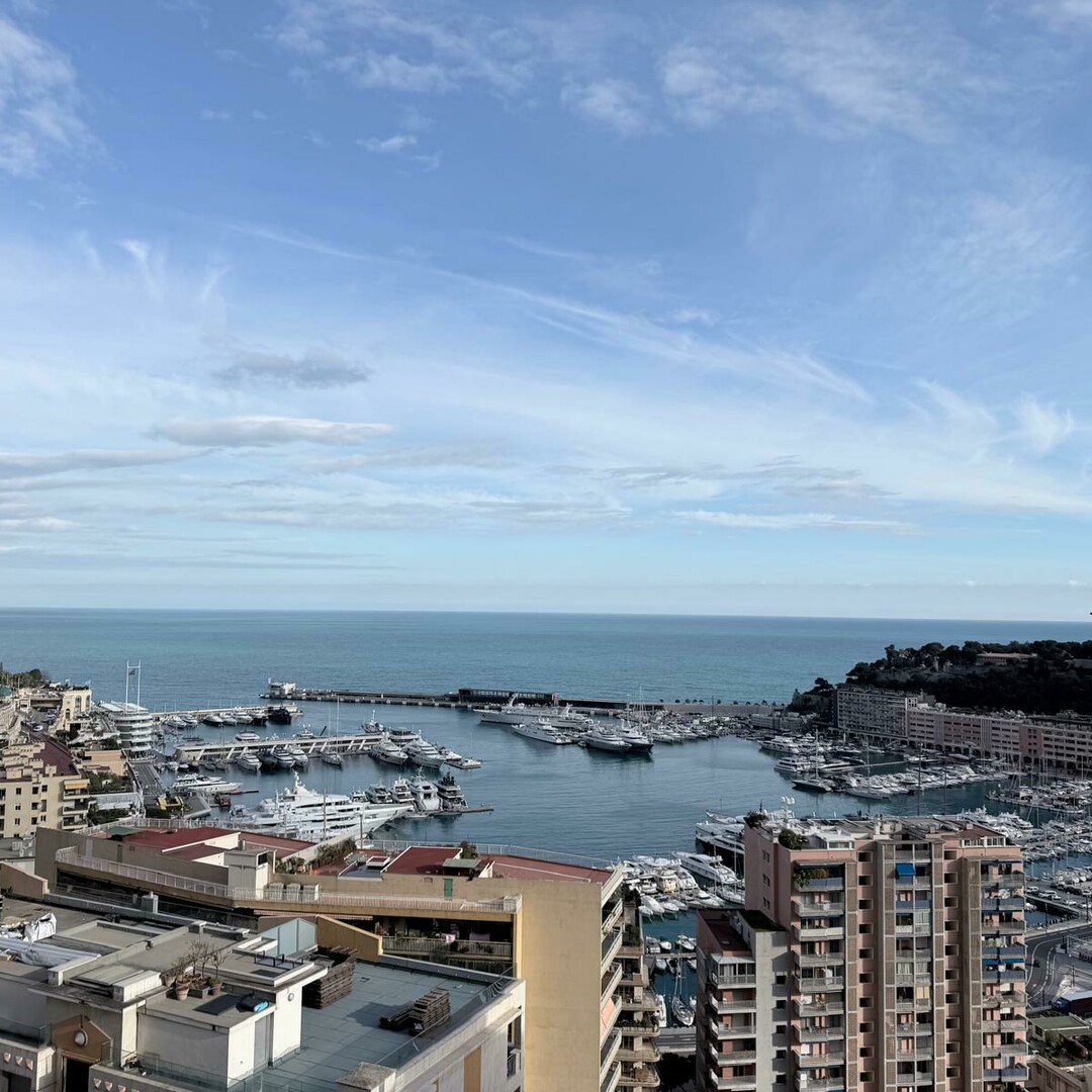 Superbo Trilocale con viste panoramiche sul porto di Monaco, sul mare e sul palazzo